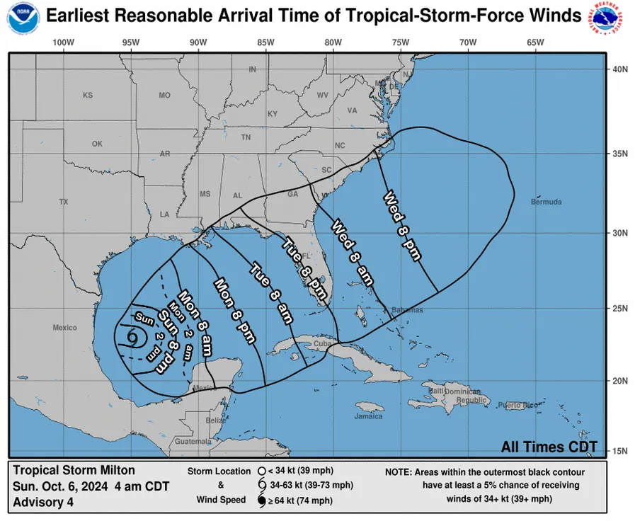 Tropical Storm Milton Path, Tracker As Potential Hurricane Nears ...