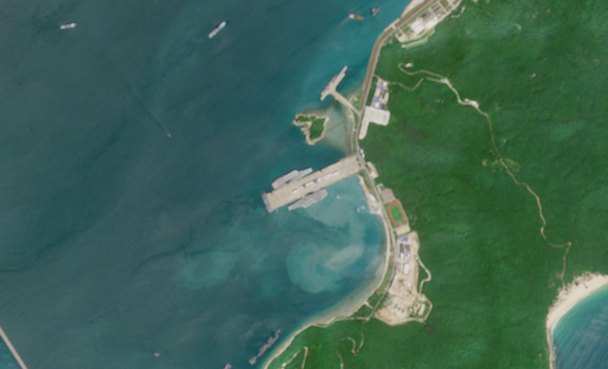Rare Satellite Photo Captures Two Chinese Aircraft Carriers in