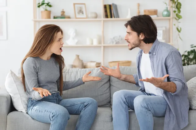 Couple arguing stock image