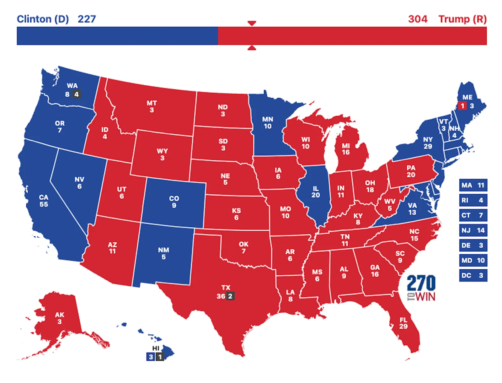 How Electoral College Map Compares With 2020, 2016 - Newsweek