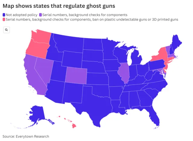 Map Shows States That Regulate Ghost Guns - Newsweek