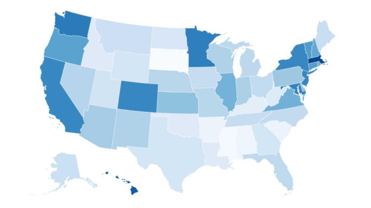 Map Shows Most Expensive States for Child Care - Newsweek