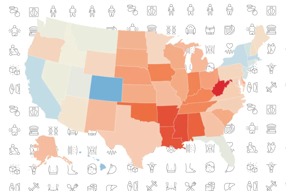 Map Reveals US States With Most Obesity, Diabetes and Heart Disease ...