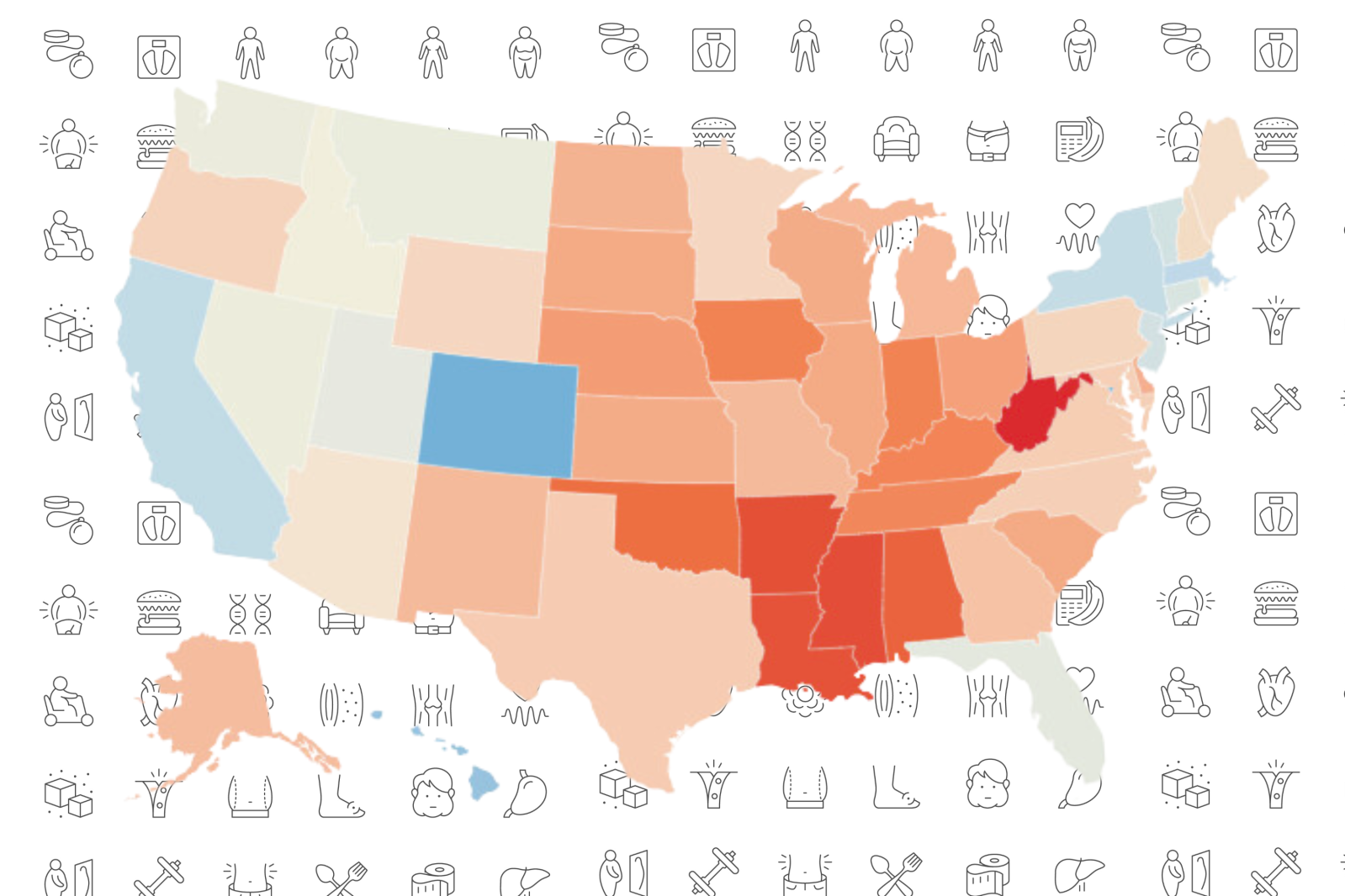 Map Reveals US States With Most Obesity, Diabetes and Heart Disease ...