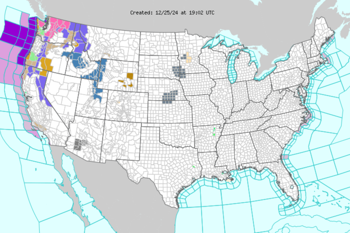 Full List of Weather Warnings as Atmospheric River Hits West Coast ...