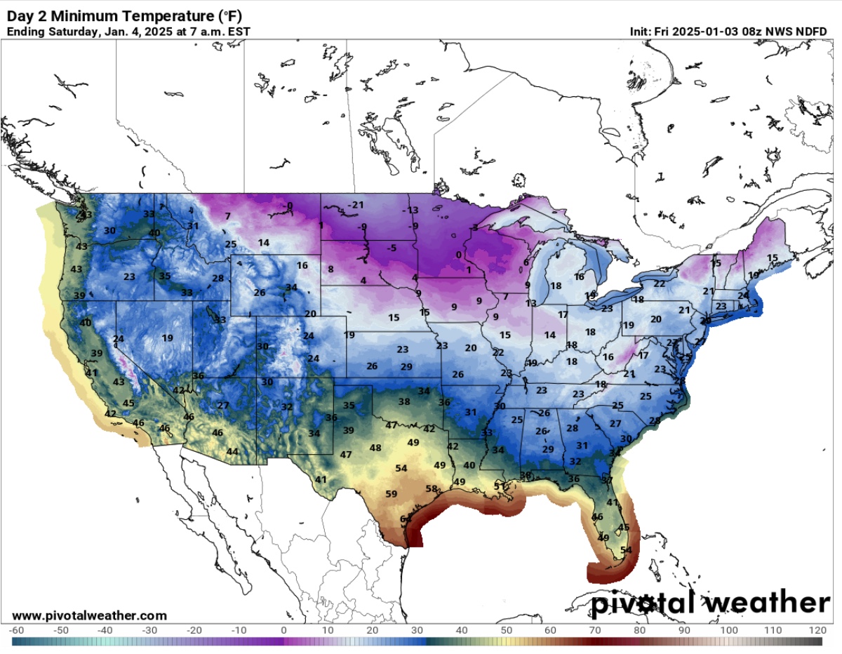 Polar Vortex Maps Show How Far Temperatures Could Plunge in Each