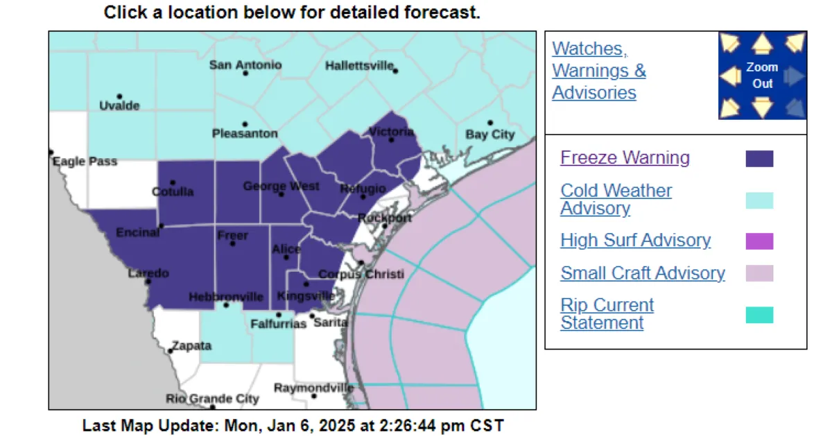 Map Shows Texas Cities Set to Freeze Amid Plunging Temperatures - Newsweek