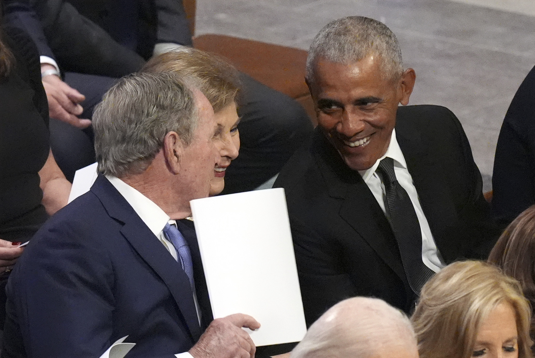 George Bush's Interaction With Barack Obama at Jimmy Carter's Funeral Goes  Viral - Newsweek, image size:2072x1386