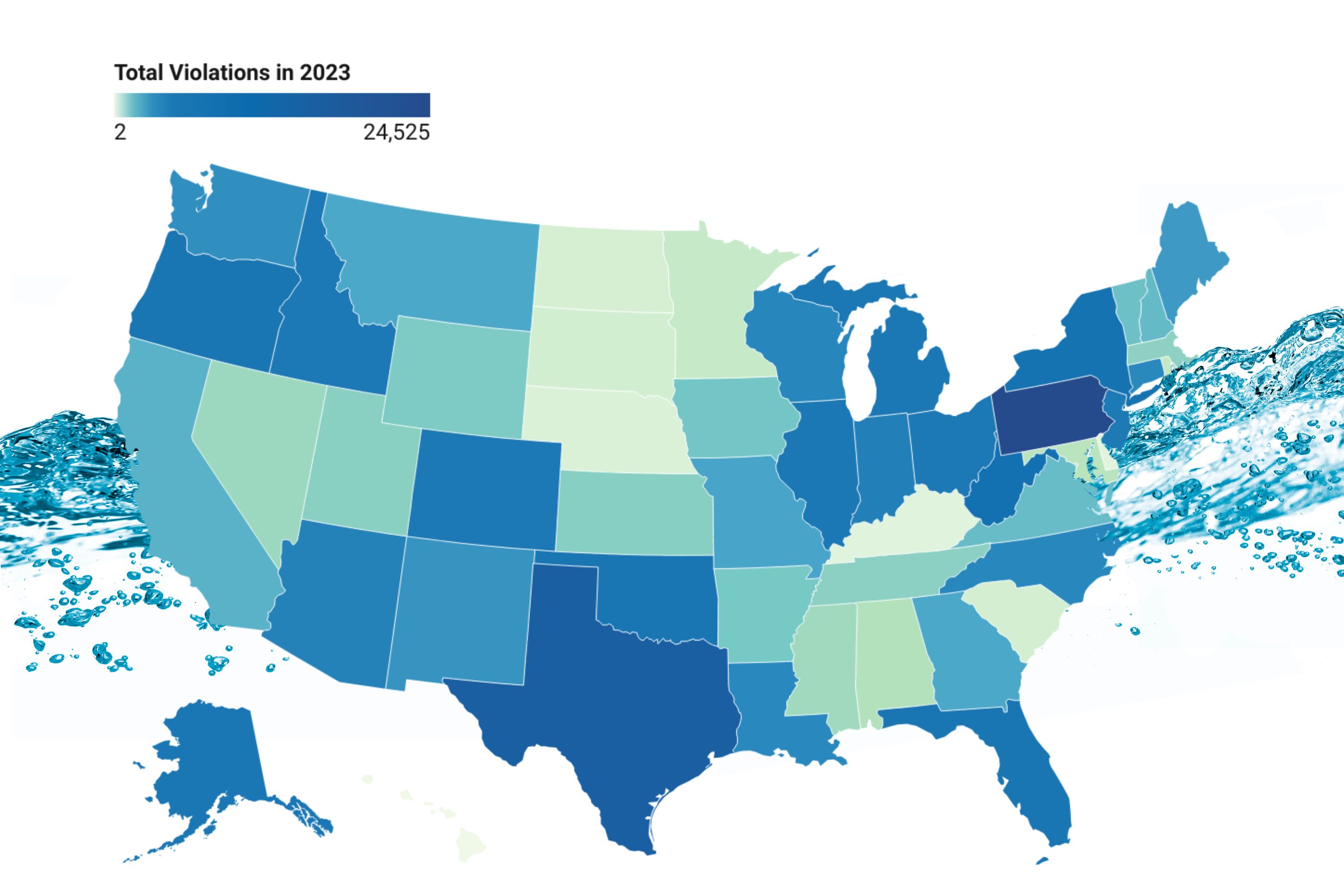 Map Reveals US States With The Worst Drinking Water Newsweek 2561787 Water Quality Us 