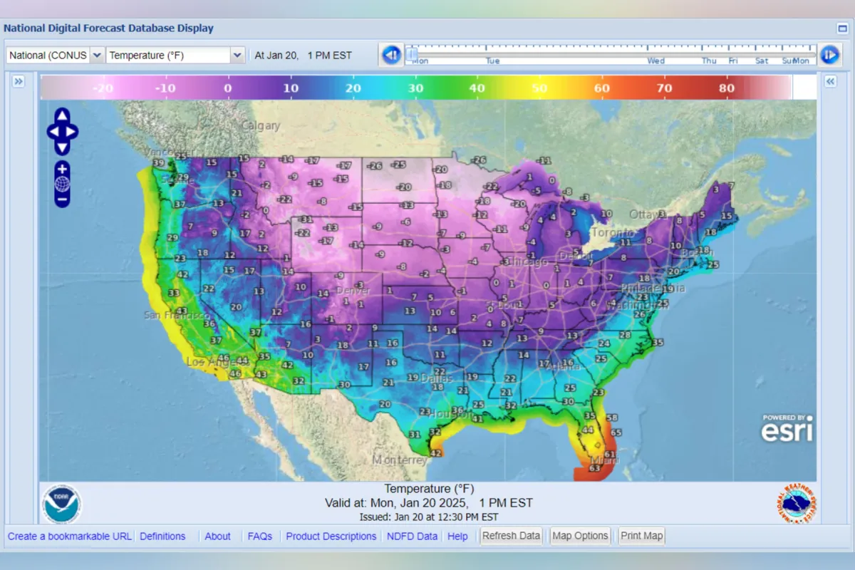 Map Shows Coldest Places in US as Polar Vortex Descends - Newsweek