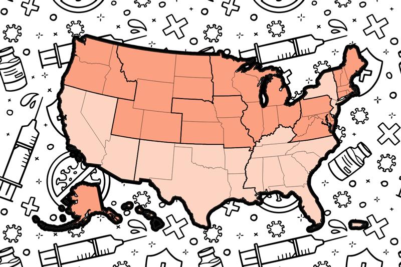 Covid Mapの更新は、最悪のヒットした米国を明らかにしています