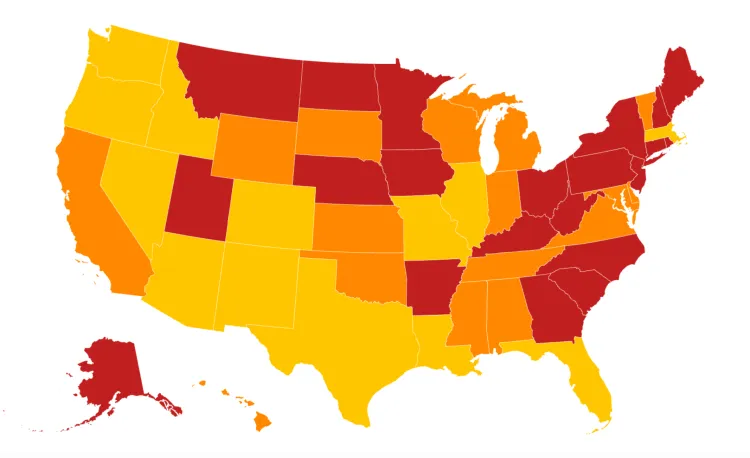 Map Shows 5 Most and Least Affordable States - Newsweek
