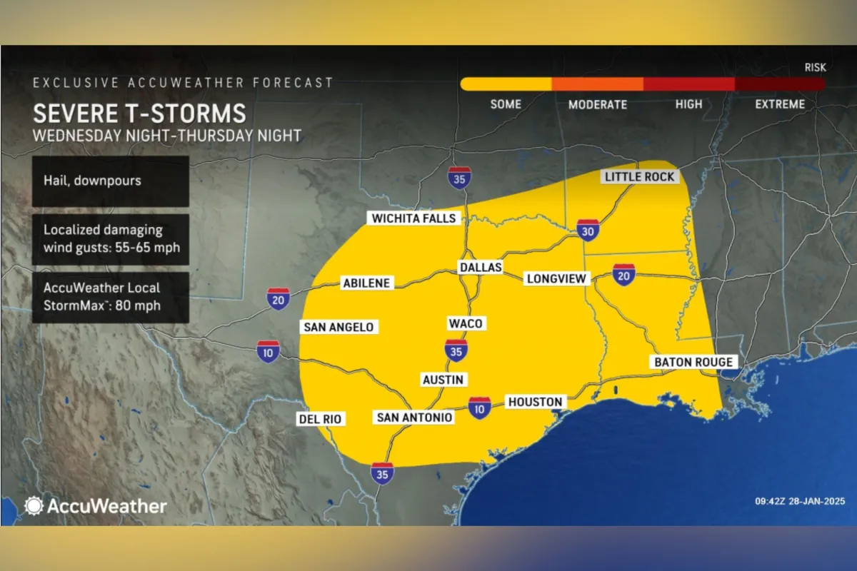 Texas Map Shows Areas at Risk of Severe Storms - Newsweek