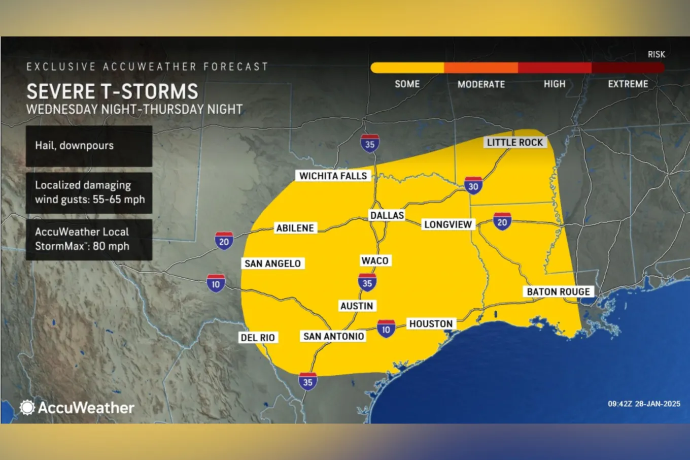 Texas Map Shows Areas at Risk of Severe Storms - Newsweek