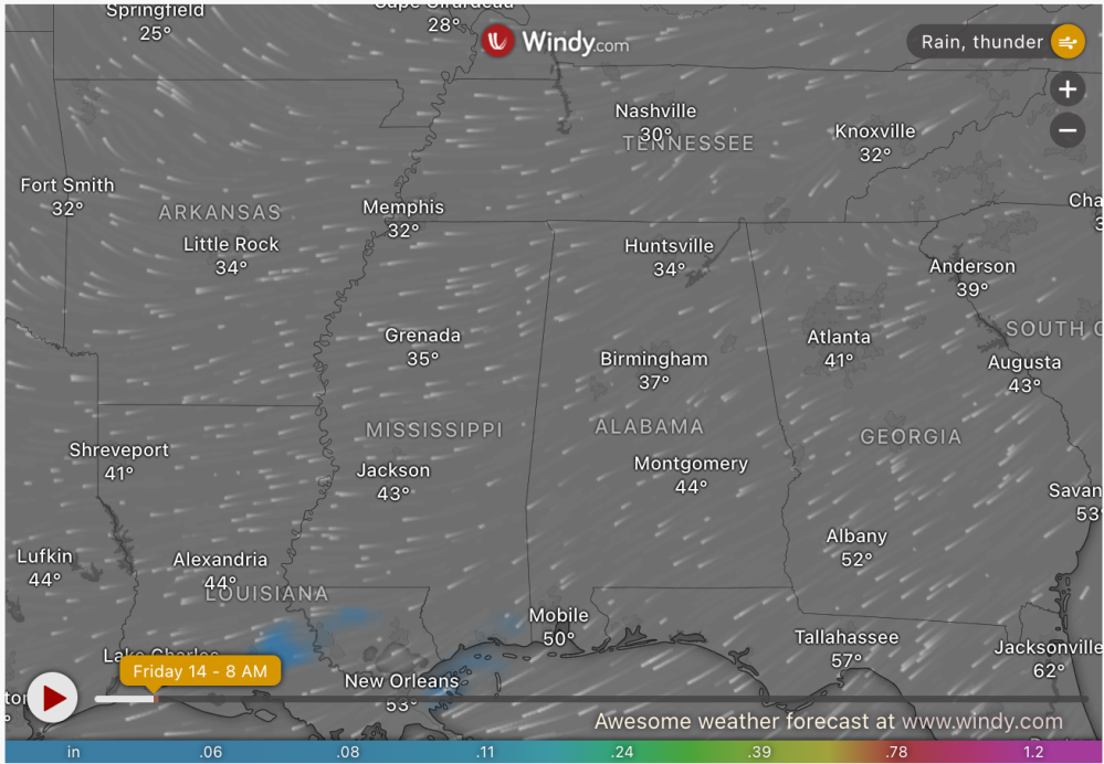 Severe Thunderstorms Move Into Southern States—Live Tracker