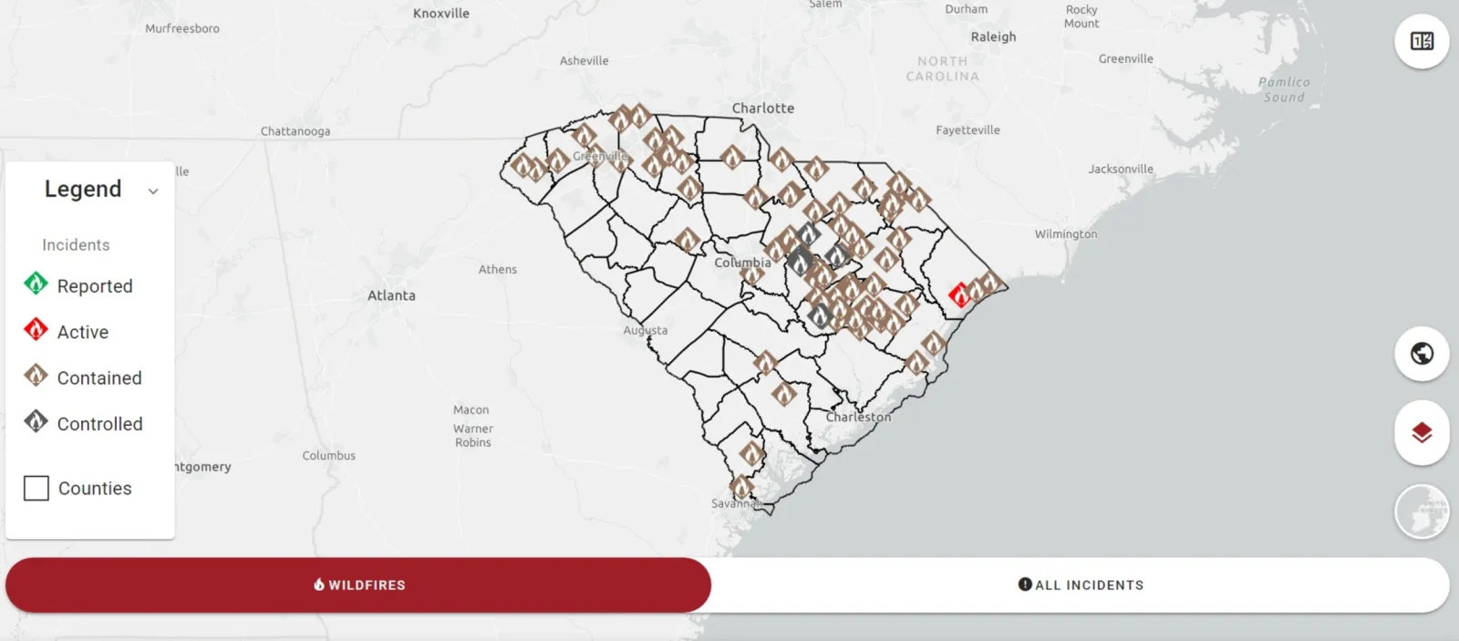 North and South Carolina Wildfire Map Shows Containment of Fires - Newsweek