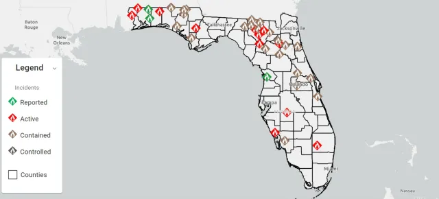 Florida Wildfire Map Shows Every Fire Burning - Newsweek