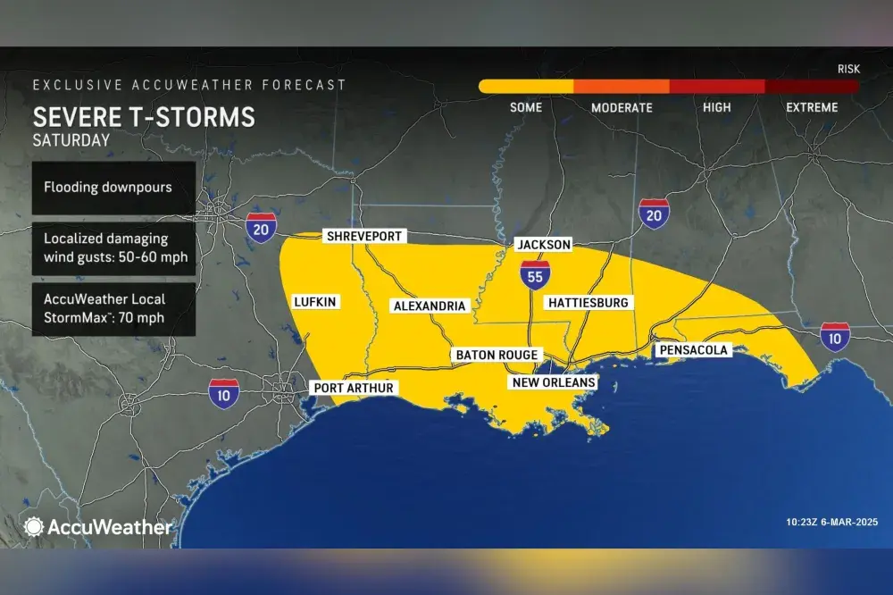 Severe Thunderstorm Map Shows States at Risk This Weekend