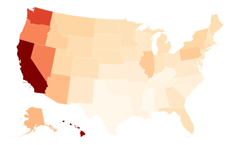 Map Reveals States With Highest Gas Prices - Newsweek