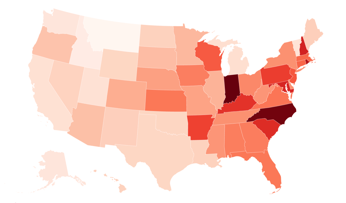 Current Embargo Map Map Shows US States Most Vulnerable to Tariffs - Newsweek