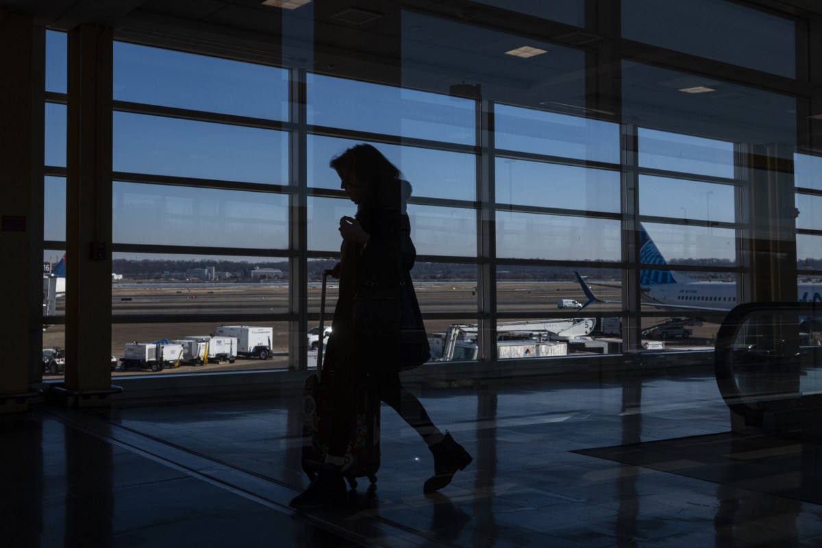 traveler at D.C. airport 