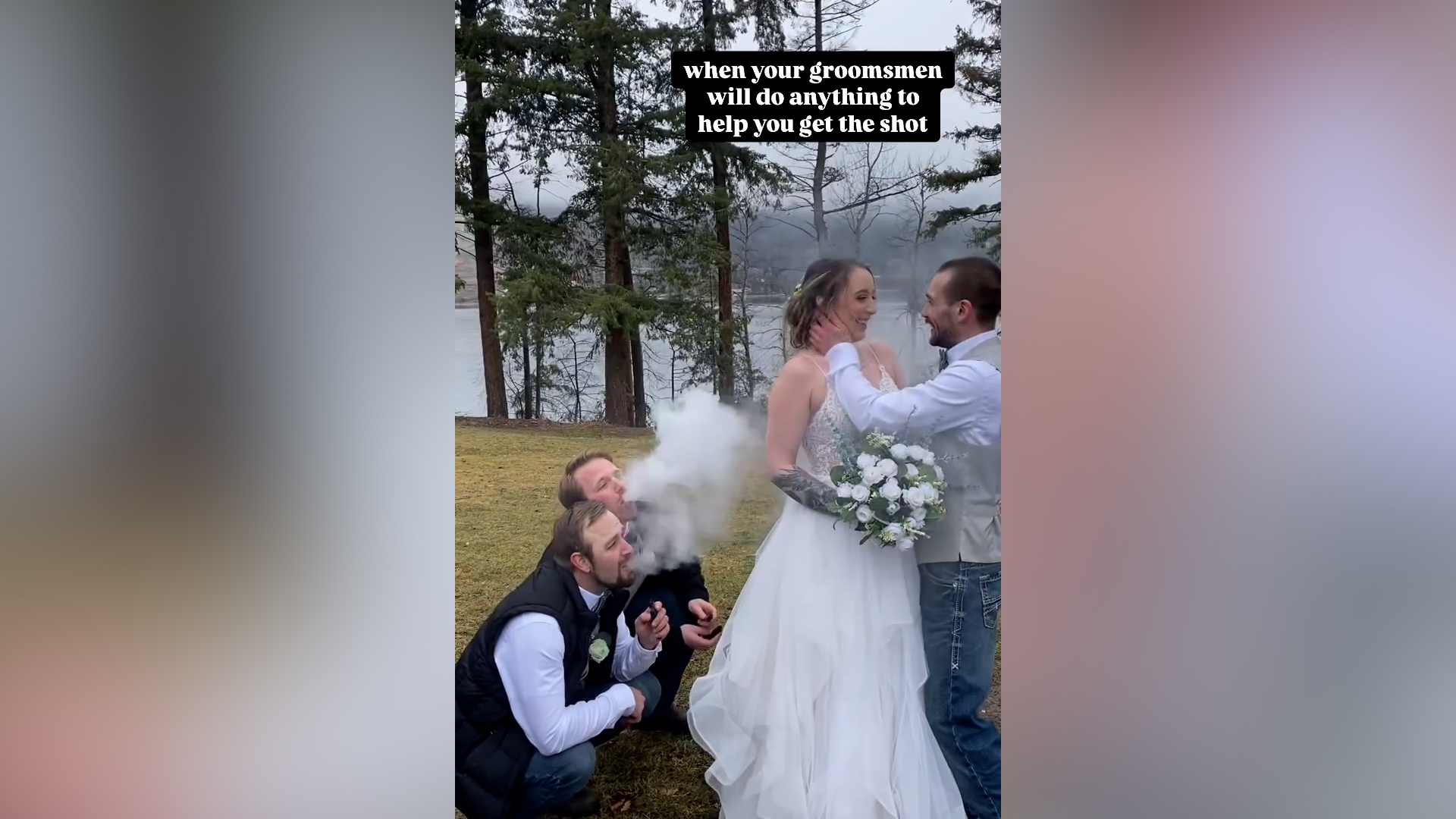 Photographer Asks Guests To Blow 'Vape Clouds' Over Bride—Here's the Result 