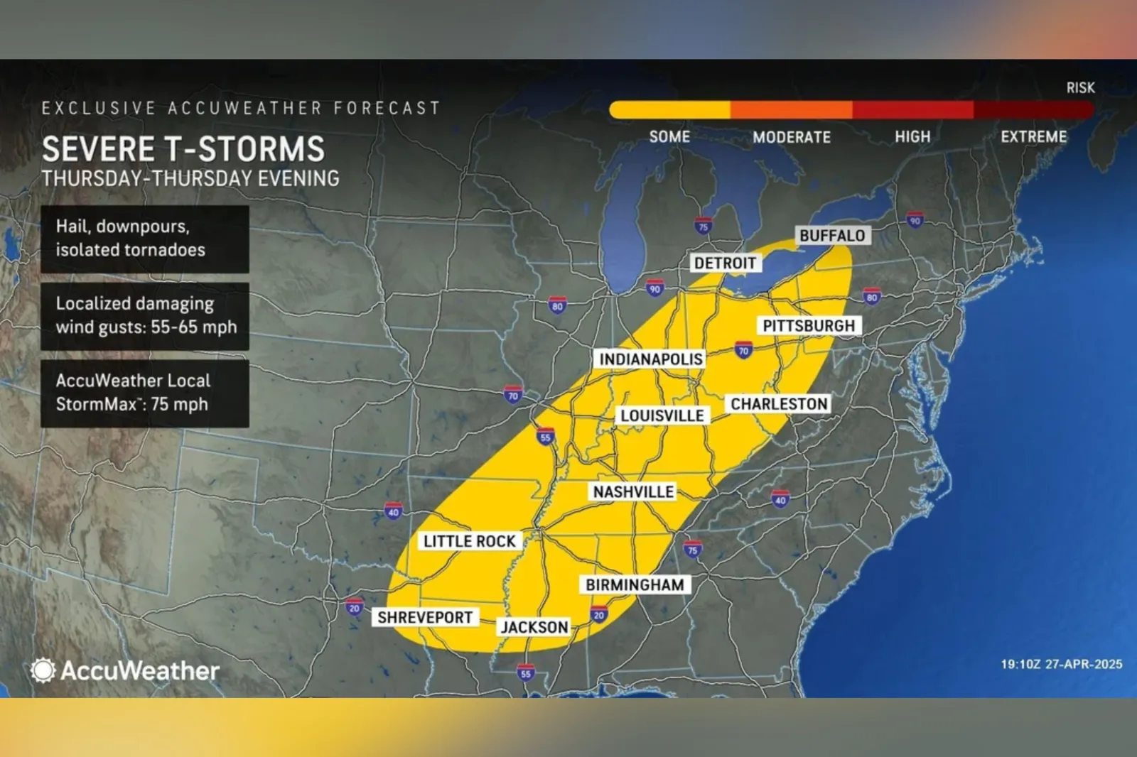 Maps Show States Facing Severe Thunderstorm, Tornado Risk This Week ...