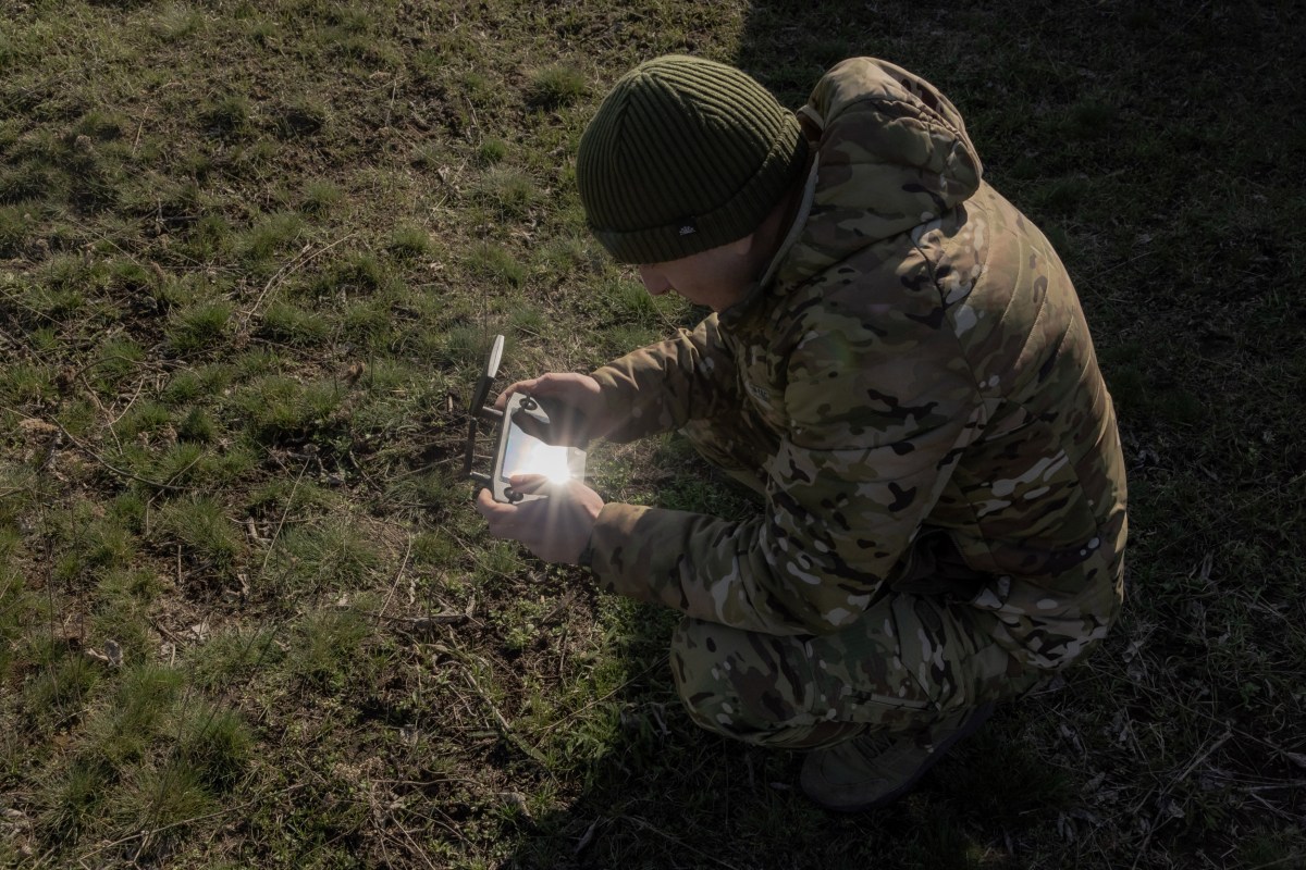 A Ukrainian military member