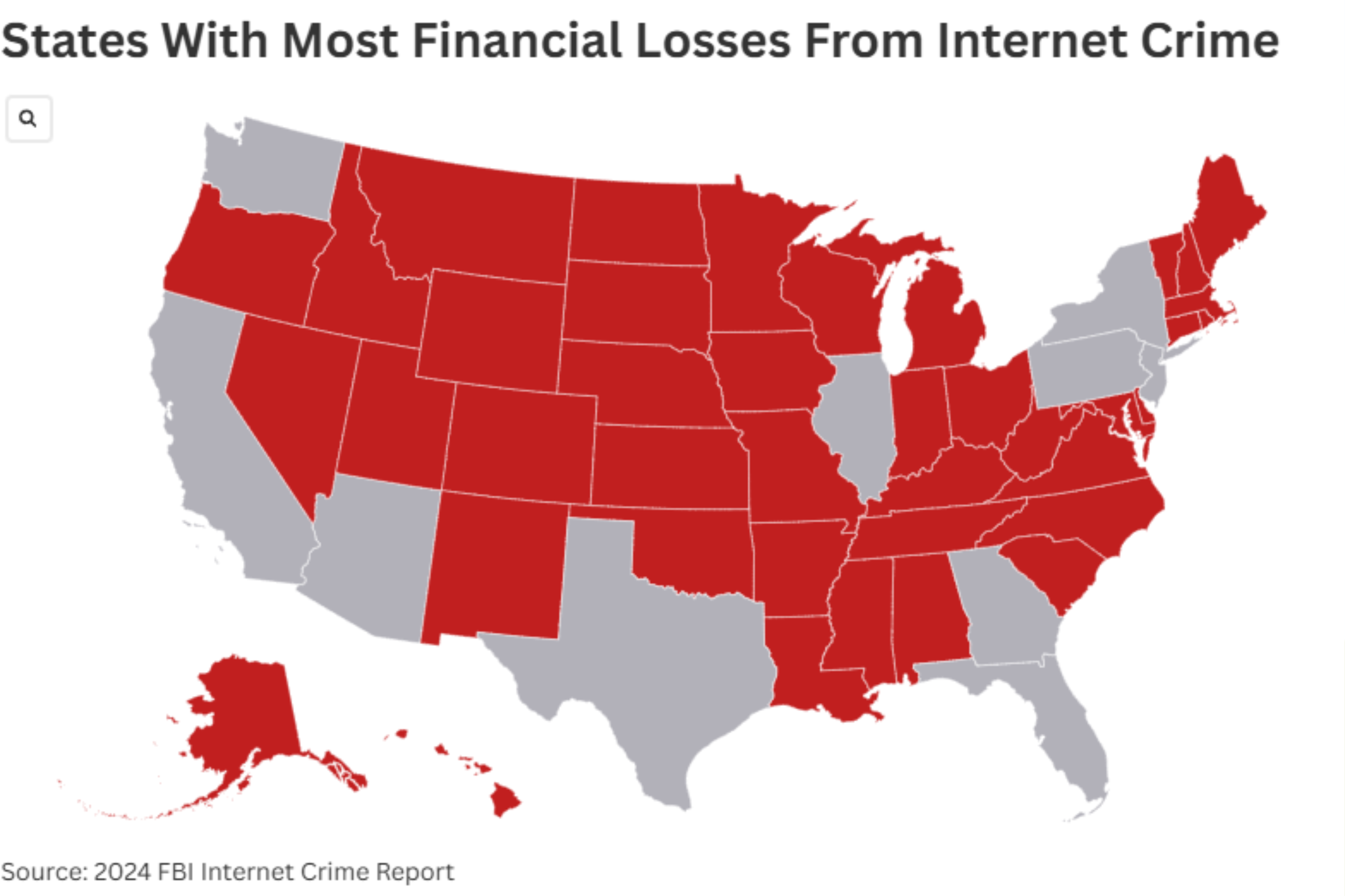 Map Shows States Getting Hit Hardest by Online Scams - Newsweek