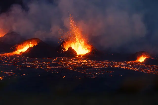 A volcanic eruption at Kilauea, Hawaii
