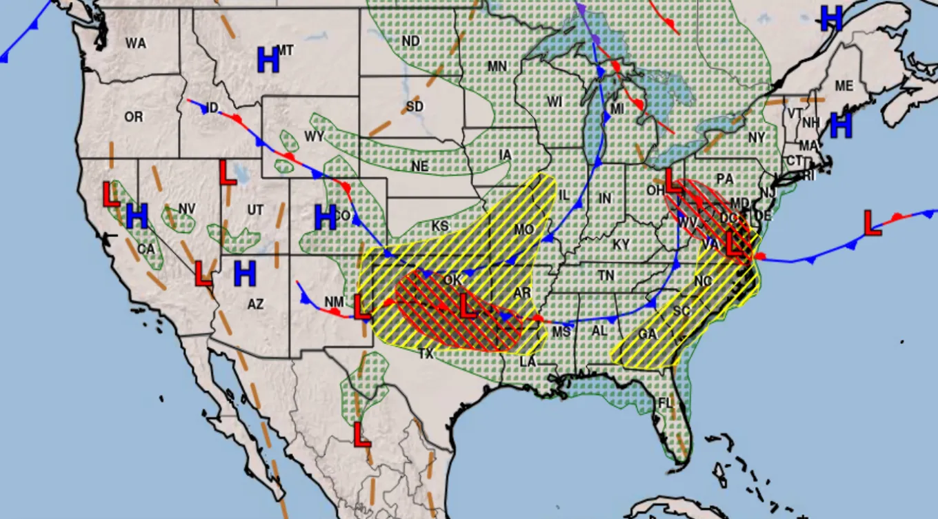 Map Shows States Under Tornado Threat as Pineapple-Sized Hail Forecast ...