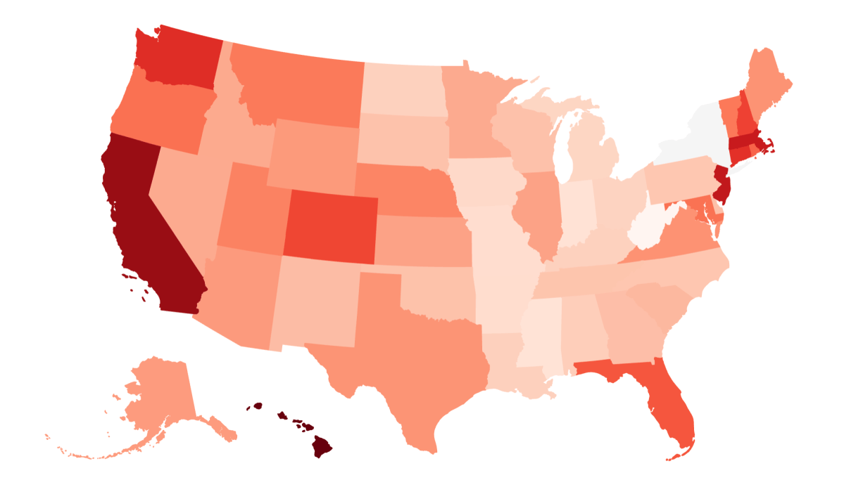 Map Shows States With Most Expensive Hidden Housing Costs - Newsweek