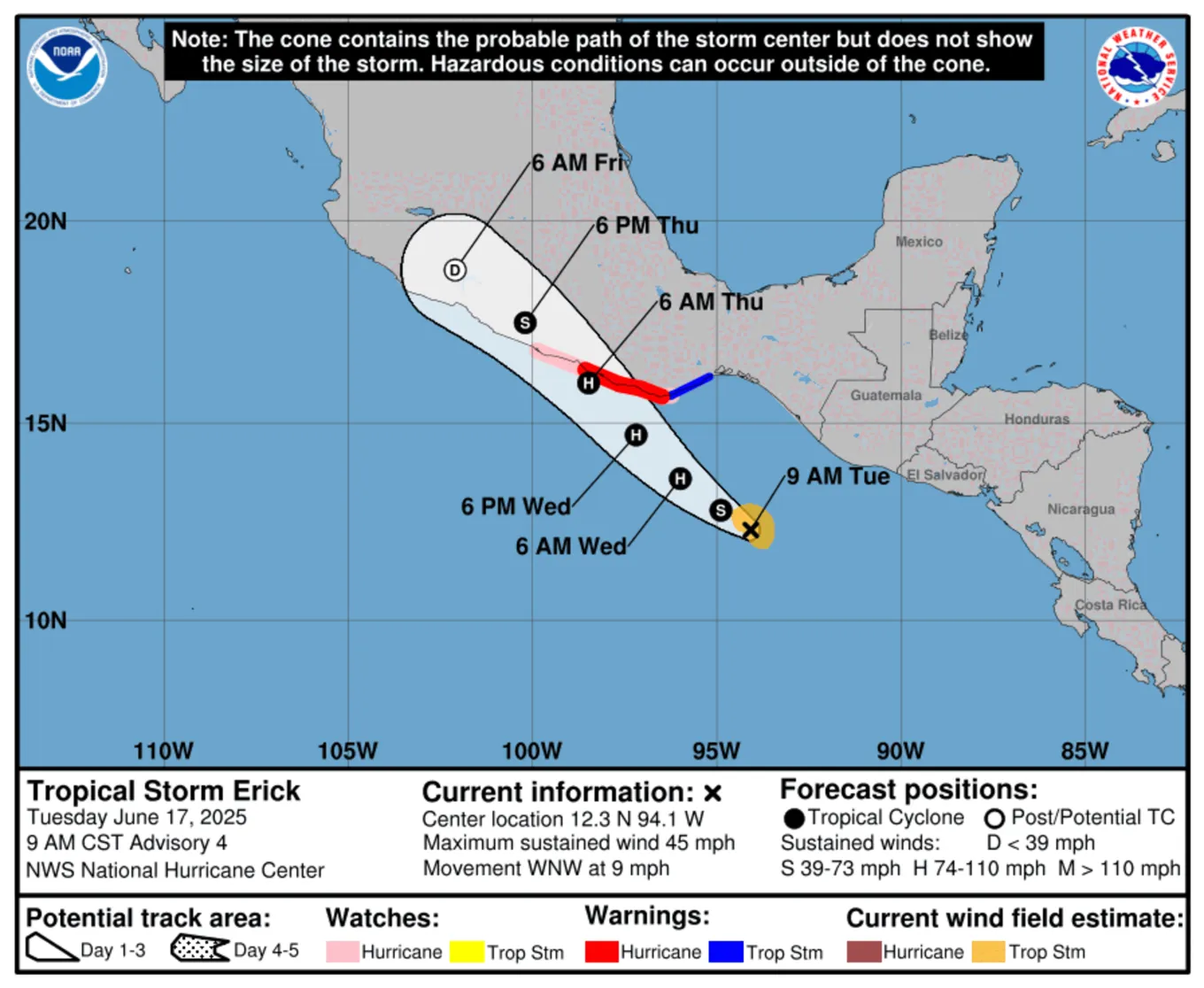 Tropical Storm Erick Spaghetti Models Show Path Amid Major Hurricane ...