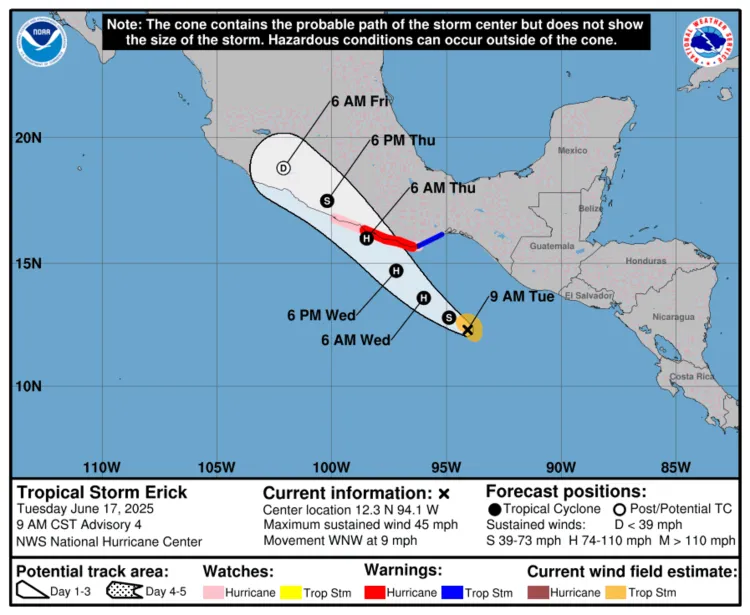 Tropical Storm Erick Spaghetti Models Show Path Amid Major Hurricane ...