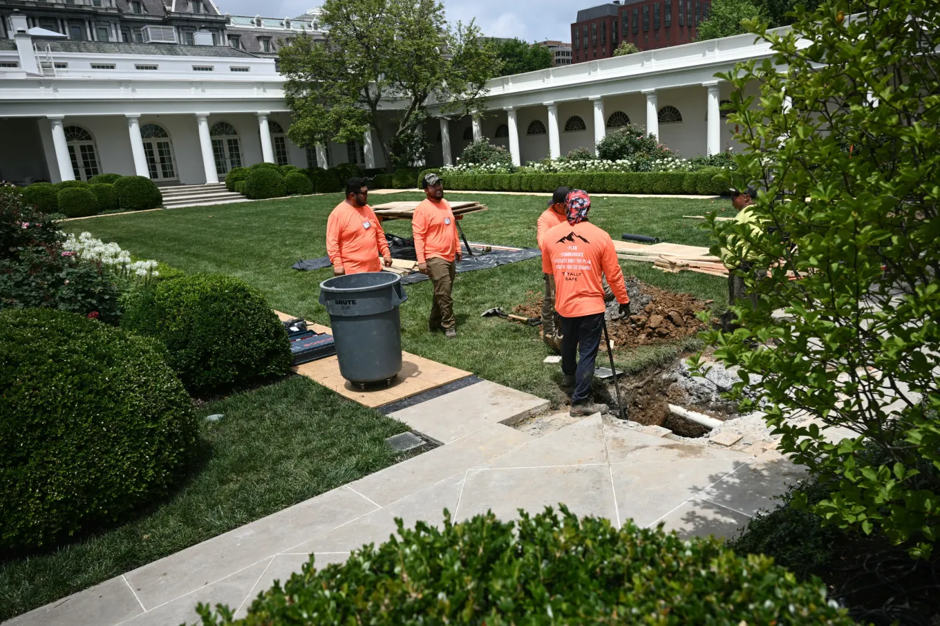 White House Rose Garden Bulldozed as Work Starts Paving It Over - Newsweek