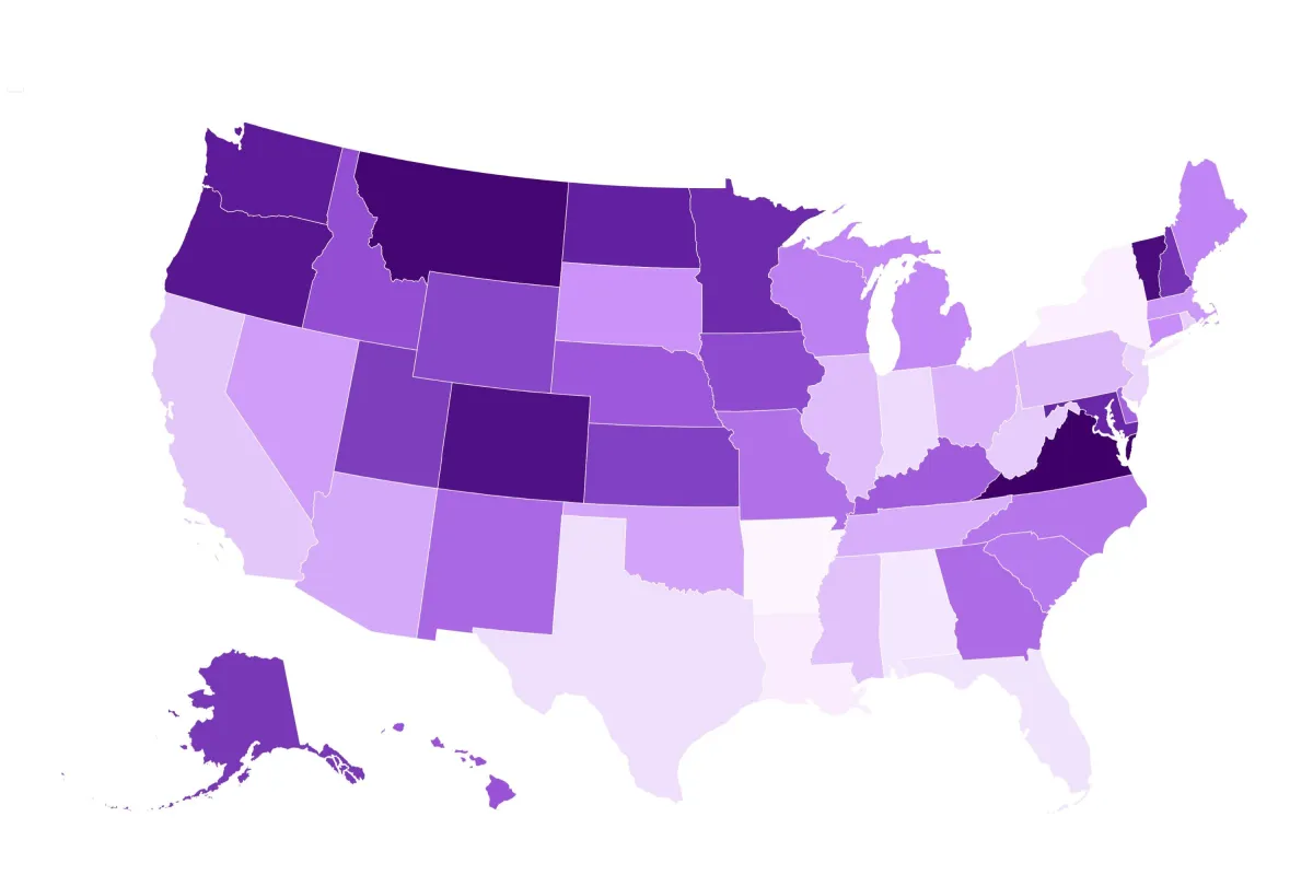 Map Shows Most Patriotic States - Newsweek