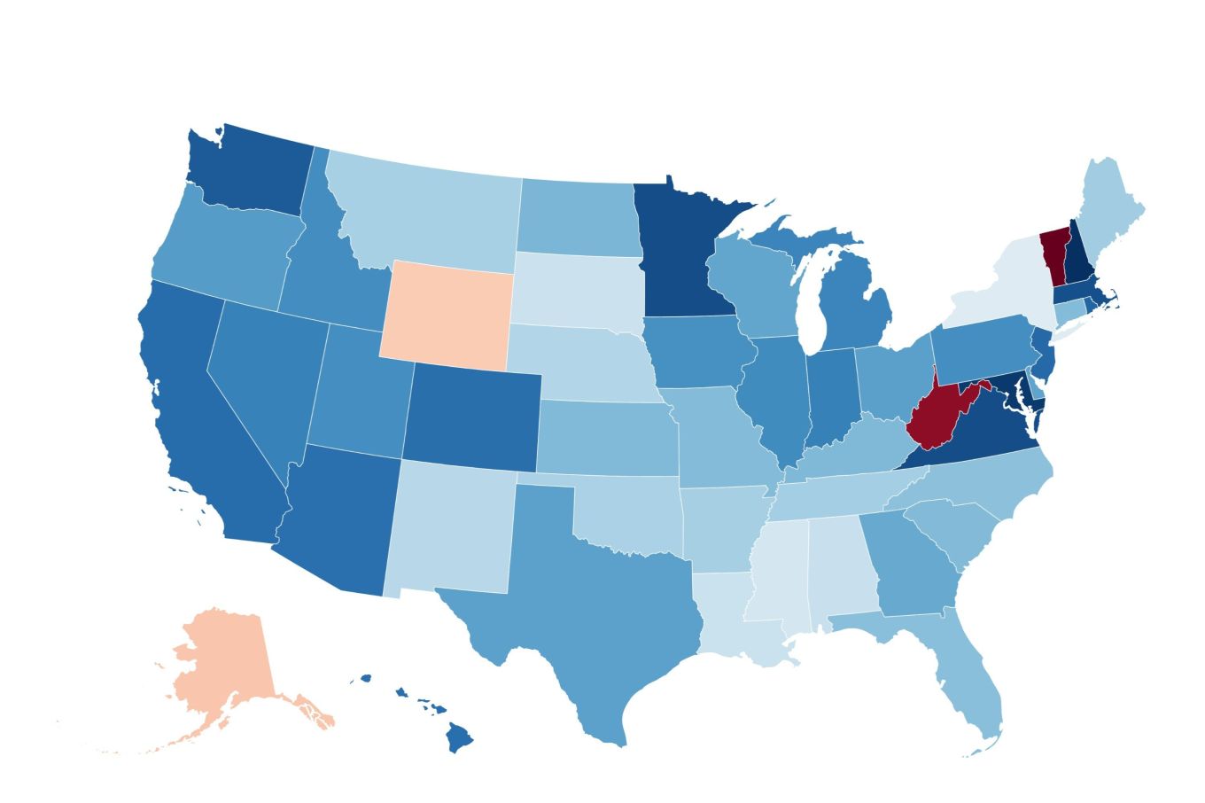 Map Shows Which States Spend the Most and Least on Health Insurance ...