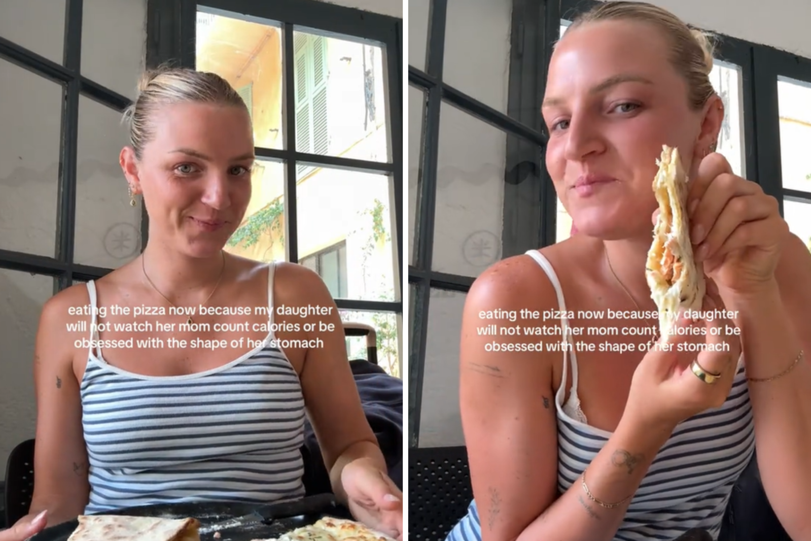 Gen Z Woman Eats Pizza With a Message for Her Future Daughters—Goes Viral