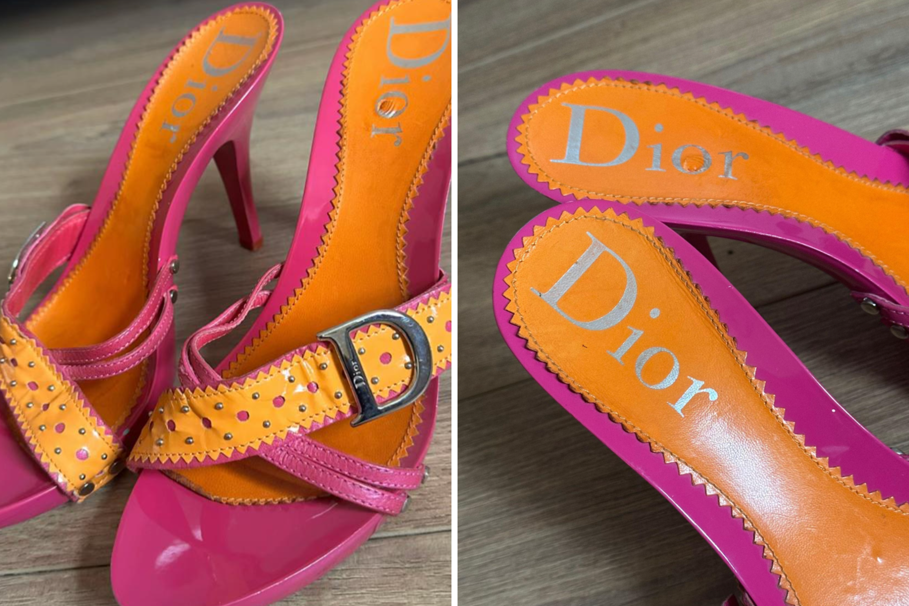 Dior ピンク ミュール ヴィンテージ Vintage Dior “Diamond Bow” Pink