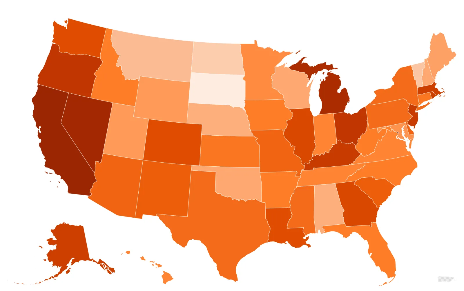 Map Shows States With The Highest – And Lowest – Unemployment Rates ...