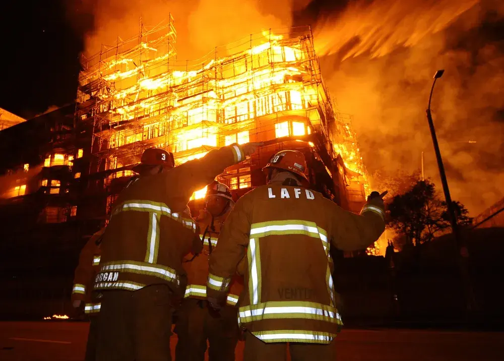 Photos: Massive Fire Rips Through Los Angeles Building