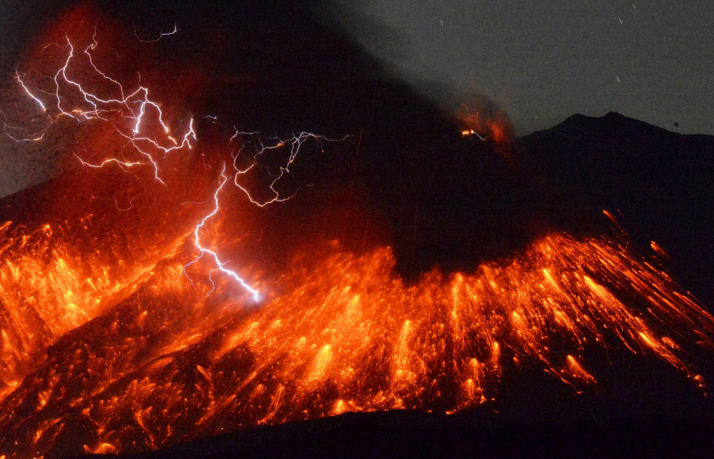 ギター KATANASOUND VOLCANIC ERUPTION Sakurajima Volcano Erupts in Japan, Spewing Lava, Sparking