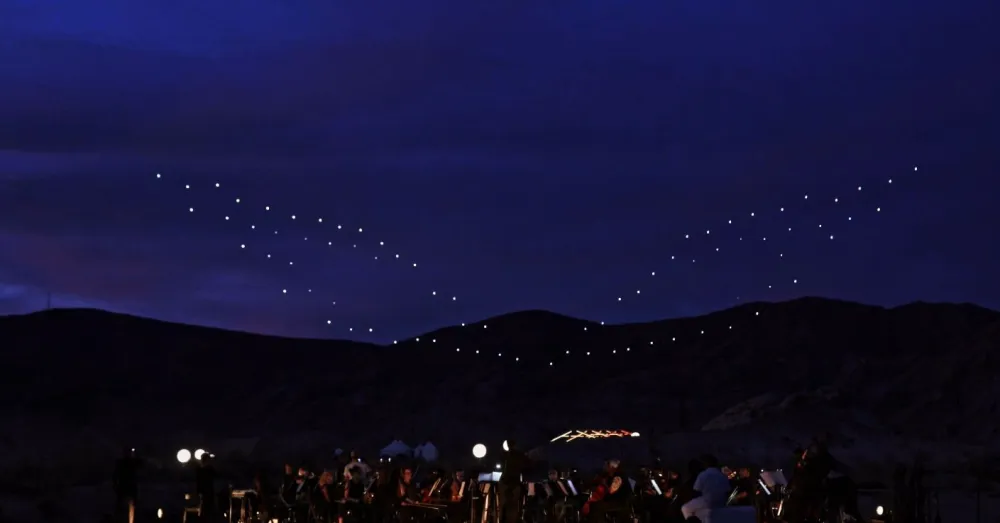 Watch: 100 Synchronized Drones Put on a Light Show Above Mojave Desert ...
