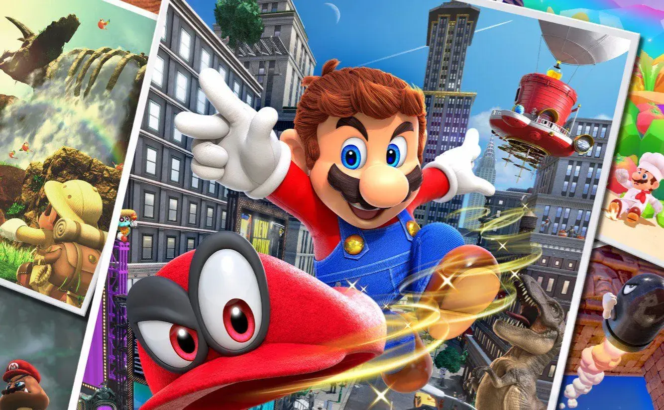 super mario odyssey key art box art