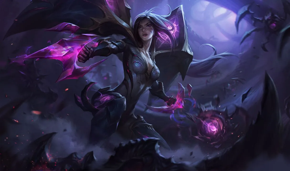 Crystal Rose Wild Rift Promo Art (part 3/4) Gwen, Vayne, Seraphine, Jayce \u0026  Prestige Gwen – @aurelion-solar on Tumblr, image size:1215x717
