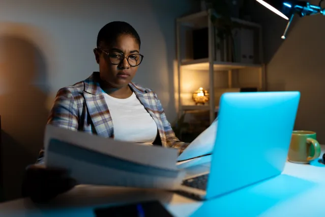 Woman working at computer