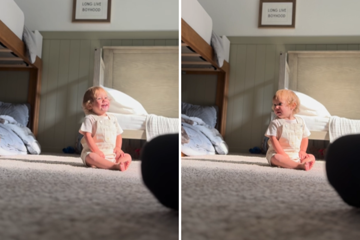Baby Filmed Laughing—When She Hears Brother Crying Everything Changes