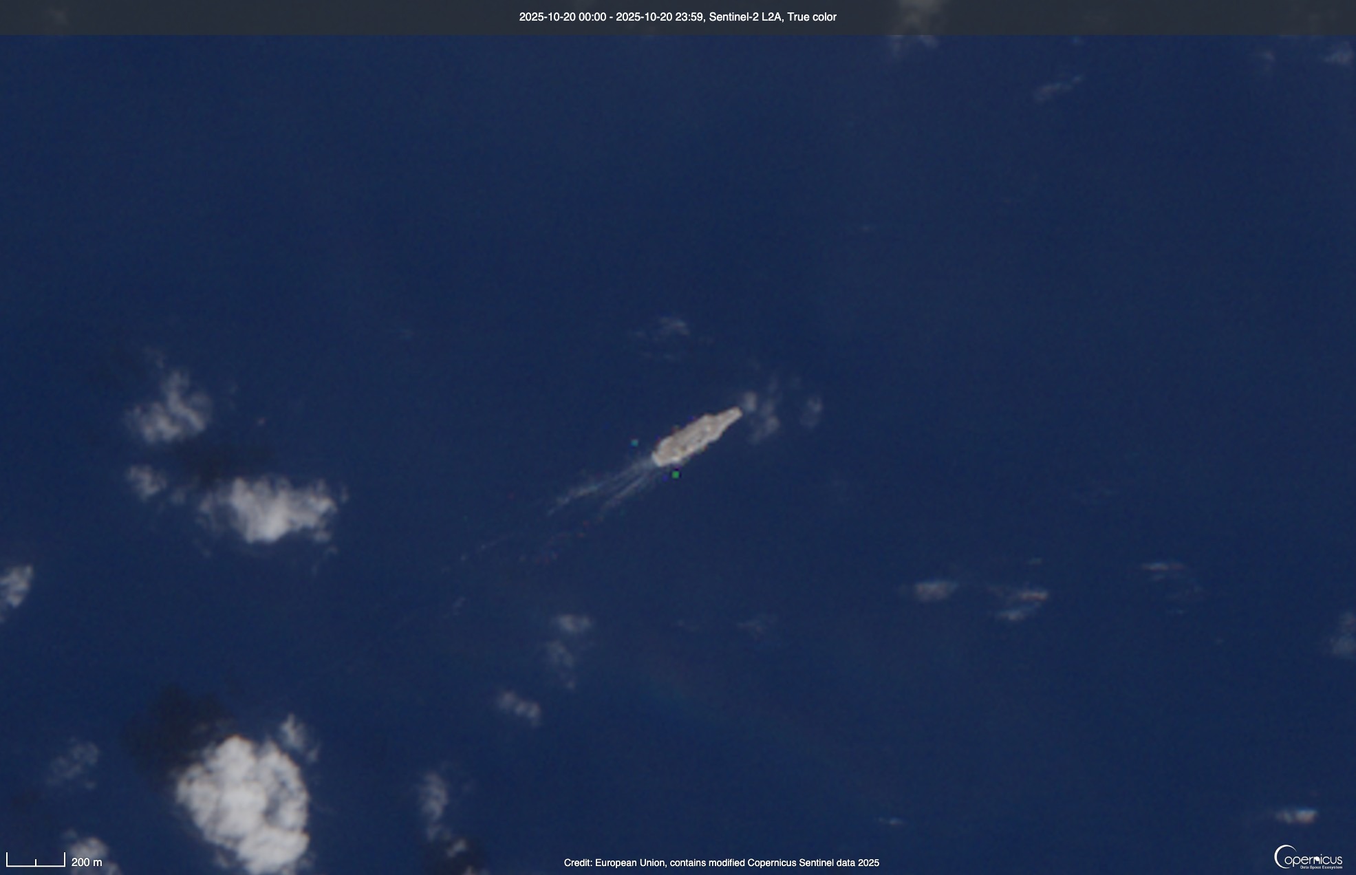 Satellite Photo Shows US Aircraft Carrier in Contested Waters