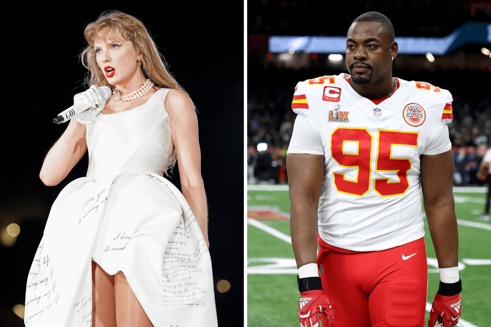 Image for Taylor Swift Reacts to Chiefs Star Chris Jones Singing ‘Fate of Ophelia’