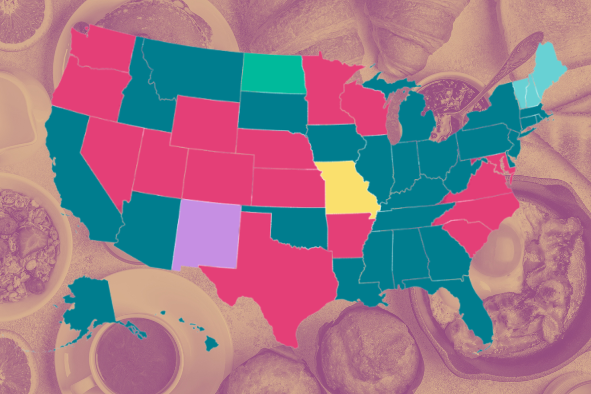 Map Shows Most Popular Breakfast Foods in Every US State